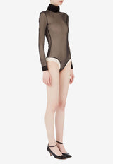 Maison Margiela High-Neck Sheer Bodysuit Black S51NA0105M20088_900
