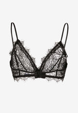 Anine Bing Semi-Sheer Lace Bra with Trims Black A100003_000