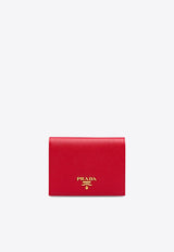 Prada Small Saffiano Leather Logo Wallet Red 1MV204QWA_F068Z