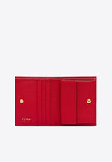 Prada Small Saffiano Leather Logo Wallet Red 1MV204QWA_F068Z