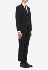 Prada Single-Breasted Wool-Blend Suit Black UAF420S15211QL_F0002