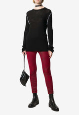 Ann Demeulemeester Julius Skinny Leather Pants Red 19021405P272039