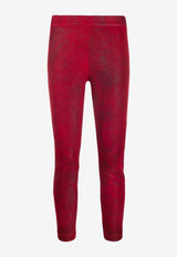 Ann Demeulemeester Julius Skinny Leather Pants Red 19021405P272039