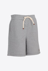 Miu Miu Logo Fleece Shorts Gray MJP338SOOO13UK_F0031