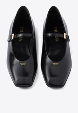 Prada Mary-Jane Leather Ballet Flats Black 1F826NF015055_F0002