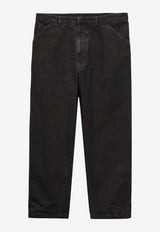 Prada Triangle Logo Wide-Leg Jeans Black SPH448SOOO16A7_F0002