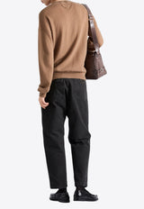 Prada Triangle Logo Wide-Leg Jeans Black SPH448SOOO16A7_F0002