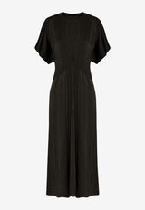 Isabel Marant Keany Satin Midi Dress Black RO0681FAC1J04I_01BK