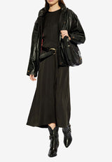 Isabel Marant Keany Satin Midi Dress Black RO0681FAC1J04I_01BK