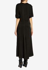 Isabel Marant Keany Satin Midi Dress Black RO0681FAC1J04I_01BK