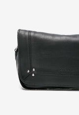Jérôme Dreyfuss Small Bobi Leather Crossbody Bag Black 44BOBISAG_Noir Silver