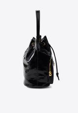 Prada Duet Patent Leather Bucket Bag Black 1BH038VUOM2DNT_F0002