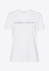 Elisabetta Franchi Rhinestone-Embellished Crewneck T-shirt White MA00346E2_270