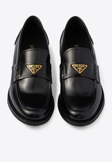 Prada Triangle Logo Brushed Leather Loafers Black 1D813NFA020055_F0002_TH
