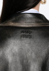 Miu Miu Zip-Up Leather Biker Jacket Black MPV916SOOO1134_F008A