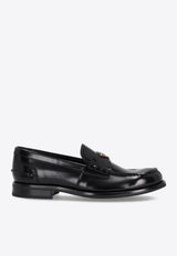 Prada Triangle Logo Brushed Leather Loafers Black 2DB223FX000055_F0002