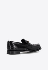 Prada Triangle Logo Brushed Leather Loafers Black 2DB223FX000055_F0002