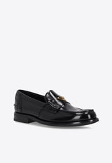 Prada Triangle Logo Brushed Leather Loafers Black 2DB223FX000055_F0002