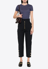 Elisabetta Franchi Rubberized Logo T-shirt Navy MA00546E2_B75