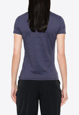 Elisabetta Franchi Rubberized Logo T-shirt Navy MA00546E2_B75
