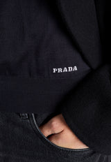 Prada Logo Jacquard Silk Sweater Midnight Blue UMB927SOOO16AI_F0008