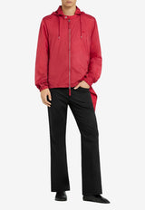 Courrèges Hooded Lightweight Windbreaker Jacket Red 125CMA198NY0043_4015
