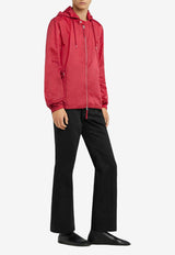 Courrèges Hooded Lightweight Windbreaker Jacket Red 125CMA198NY0043_4015