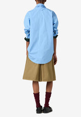 Miu Miu Long-Sleeved Poplin Shirt with Scouts Scarf Light Blue MK1918SOOO10RG_F0013