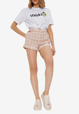 Versace Strawberry Safety-Pin Cropped T-shirt White 1018898 1A13614-1W000