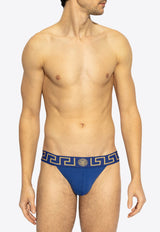 Versace Greca Border Jockstrap with Medusa Head AUU01017 1A10011-A85K