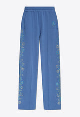 Kenzo Sweatpants with shimmering appliqués Blue FF52PA737 4MF-67