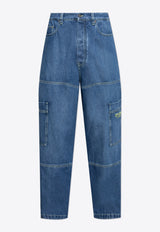 Irregular Straight-Leg Cargo Jeans