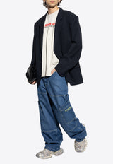 Irregular Straight-Leg Cargo Jeans