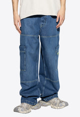 Irregular Straight-Leg Cargo Jeans