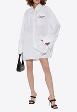 Embroidered Logo Mini Shirt Dress
