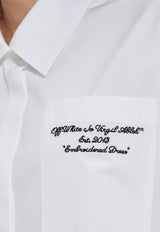 Embroidered Logo Mini Shirt Dress