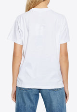 GANNI Leopard Print Logo T-shirt White T4124 3575-943