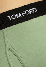 Tom Ford Logo Jacquard Stretch Boxers Green T4LC31040 0-332