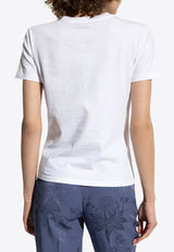 Etro Logo Embroidered T-shirt White WRMA0006-AK786 W0111