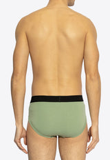 Tom Ford Logo Jacquard Stretch Briefs Green T4LC11040 0-332