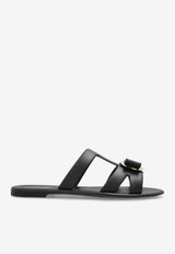 Ferragamo Lilou Vara Plate Flat Slides 01J325 LILOU 779972 NERO