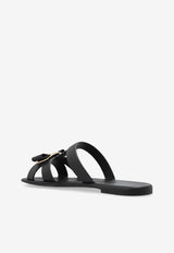 Ferragamo Lilou Vara Plate Flat Slides 01J325 LILOU 779972 NERO