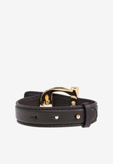Intertwined Gancini Leather Bracelet