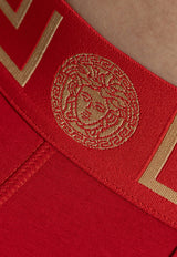 Versace Greca Border Low-Rise Trunks AU10026 1A10011-A9X2