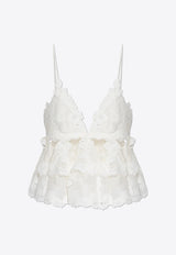 توب كراش من الحرير بقَصة عنق V