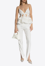 توب كراش من الحرير بقَصة عنق V