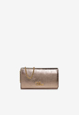 Iconic Metallic Leather Chain Clutch