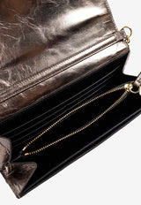 Iconic Metallic Leather Chain Clutch