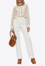 بنطال رياضي بقَصة ساق مستقيمة مع حلقة D