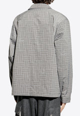 جاكيت بقَصة قميص بنمط منسوج